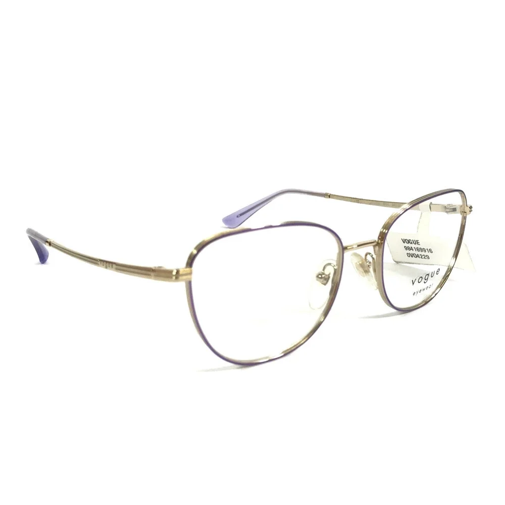 Vogue Eyeglasses Frames VO4229 5141 Purple Gold Cat Eye Wire Rim 51-18-140